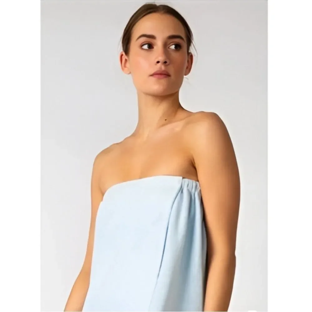 NEW PJ Salvage Blue Bath Wrap Elastic Spa Towel “Wrap Yourself With Love”